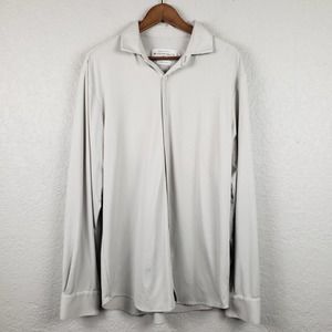 Mizzen+Main Spinnaker Button Up Shirt Grey/White XL Trim